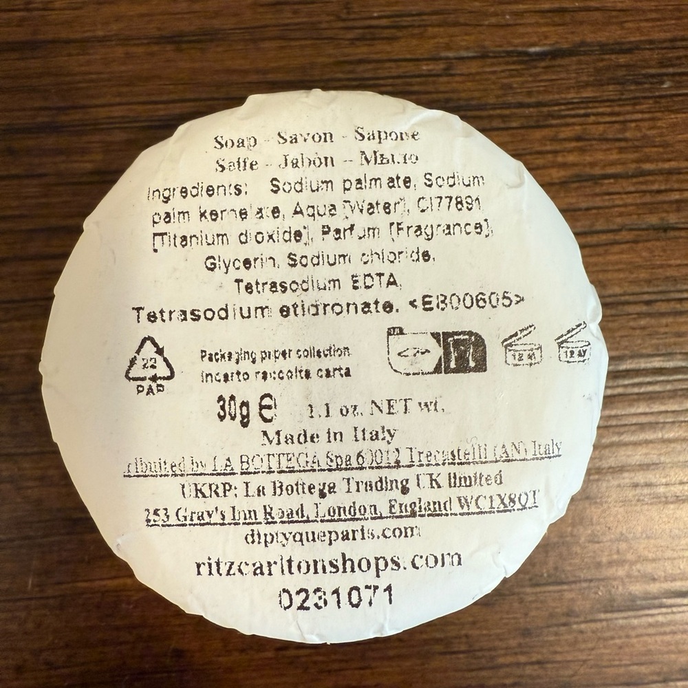 NEW - 5 Diptyque Philosykos Luxury Spa Bath Amenity Soap-30g (1.1oz)